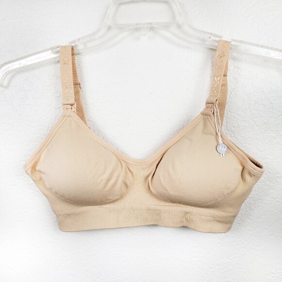 NWOT Cake Lingerie Nursing Bra Nude Size M Medium Wirefree Wireless - Picture 1 of 11